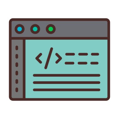 programlama kodu simgesini, illüstrasyon vektör