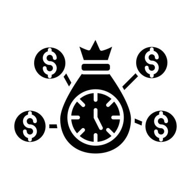 para zaman simgesi, vektör illüstrasyonu