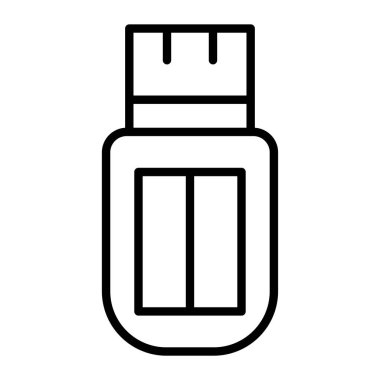 USB sürücü simgesi. Beyaz üzerinde izole edilmiş web tasarımı için usb vektör simgelerinin özet çizimi