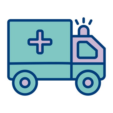 Ambulans. Web simgesi basit illüstrasyon
