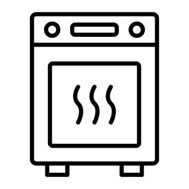 Gaz fırın simgesi, anahat stili