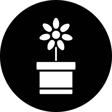 Çiçek. Web simgesi basit illüstrasyon