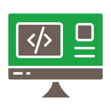 Simge vektör illüstrasyonu kodlanıyor