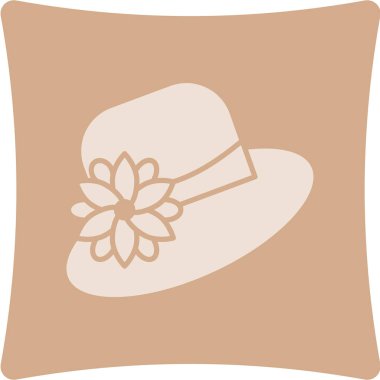 Beyaz arka planda izole edilmiş çiçekli kadın şapkası. vektör illüstrasyonu