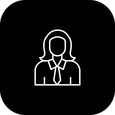 İş kadını simgesi soyut arkaplanda izole edildi