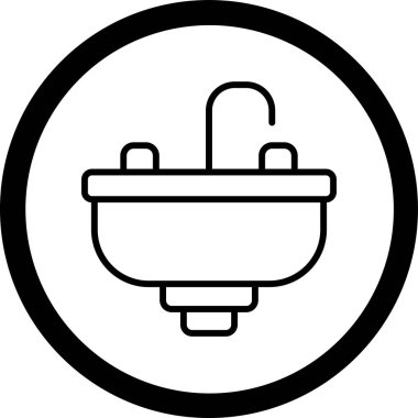 Modern banyo simgesinin vektör çizimi