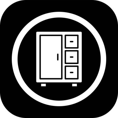 Moda tarzı izole edilmiş arkaplanda kabine simgesi