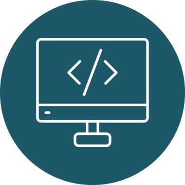 Web simgesi, programlamanın vektör illüstrasyonu