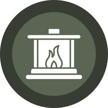 Şömine. Web simgesi basit illüstrasyon