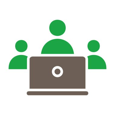 Laptop vektör simgesi olan insanlar