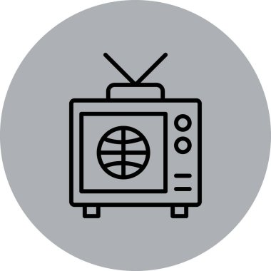 Televizyon. Web simgesi basit tasarım