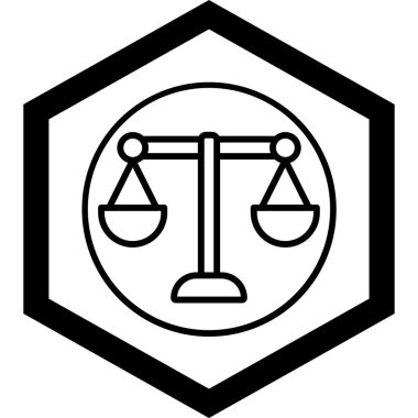 Moda tarzında tecrit edilmiş adalet simgesi