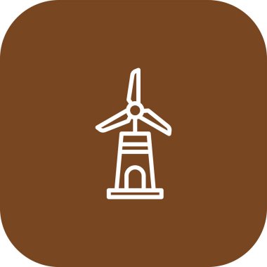 Rüzgar türbini simgesinin vektör çizimi.