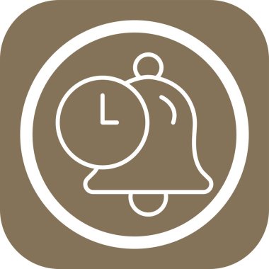 Alarm saat simgesi gri arkaplanda izole edilmiş düz moda biçiminde.