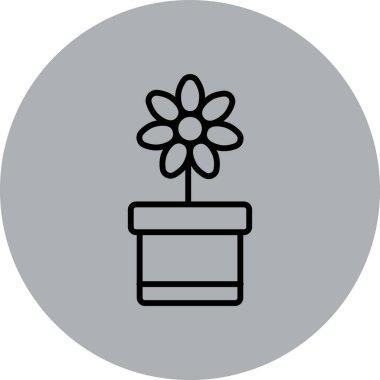 Eşsiz Çiçek Vektör Satırı Simgesi