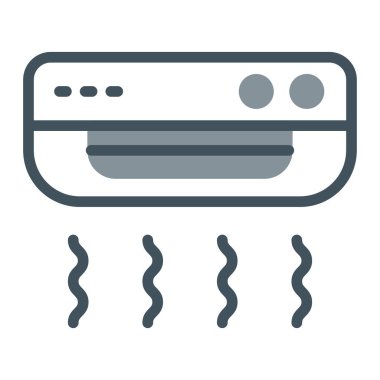 Klima renk çizgisi simgesi, klima ve klima işareti, klima işareti, vektör grafikleri, beyaz arkaplanda doğrusal bir desen,