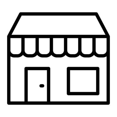 shop web düz simgesi, vektör illüstrasyonu