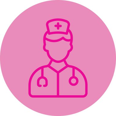 Bir kadın hemşire simgesinin vektör çizimi