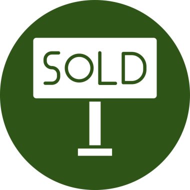 Beyaz arka planda izole edilmiş tabela satıldı. vektör illüstrasyonu