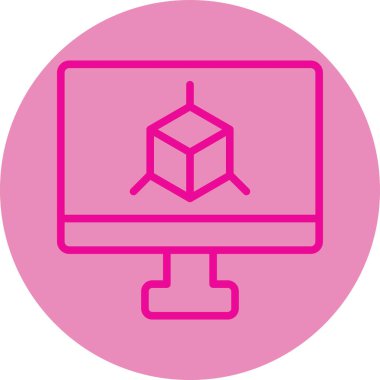 Bilgisayar monitörünün vektör simgesi