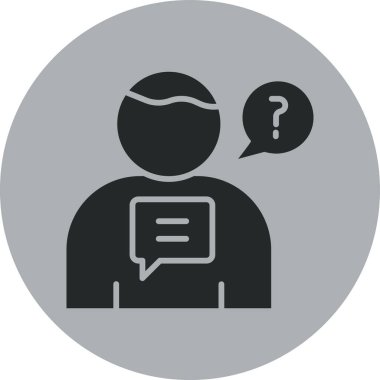 bir erkek simgesi ile konuşma balonu.