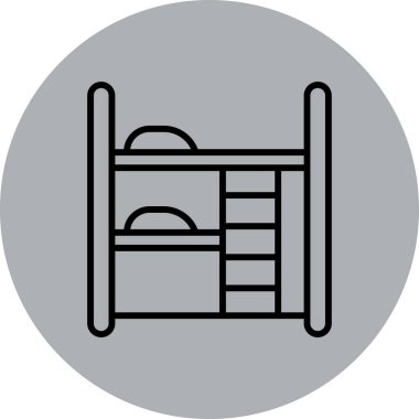 çift yatak çizgisi vektör simgesi dekoru