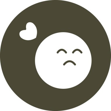 hüzünlü emoji simgesi simgesi katı biçiminde