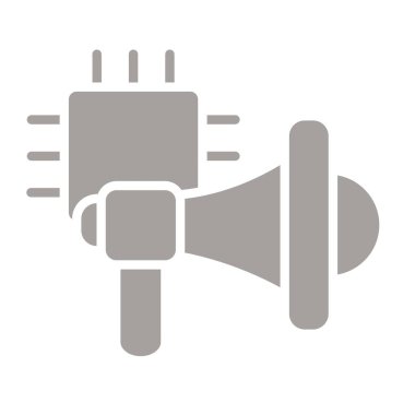 megafon hoparlörü simgesi, vektör, illüstrasyon