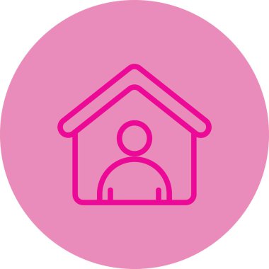 Eve. Web simgesi basit illüstrasyon