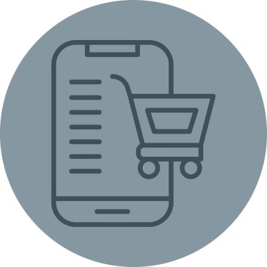 Alışveriş arabası simgesi, vektör illüstrasyonu