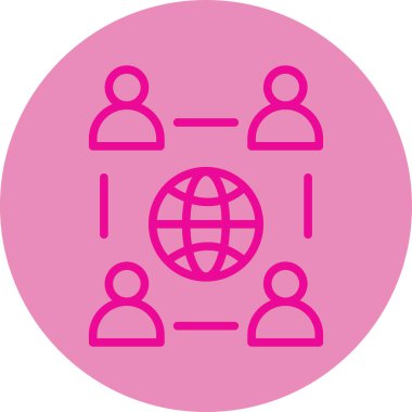 Benzersiz küresel ağ ikonu vektör illüstrasyonu