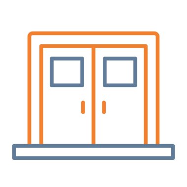 kapı vektörü ince çizgi simgesi