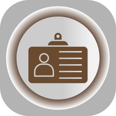 benzersiz kimlik kartı vektör çizgisi simgesi