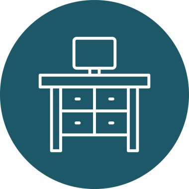 vektör kabine simgesi, mobilya illüstrasyonu