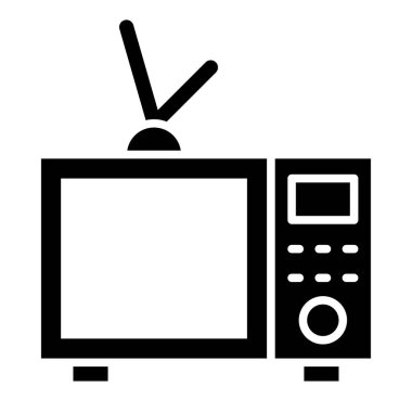 TV vektörü glyph düz simgesi