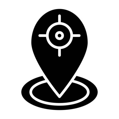 konum vektörü düz simge