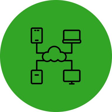 Bulut hesaplama simgesi vektör illüstrasyonu