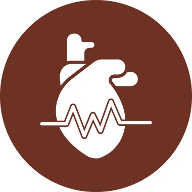 Kalp atışı çizgisi simgesi, vektör, illüstrasyon içeren kalp