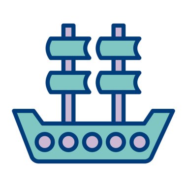 Gemi. Web simgesi basit illüstrasyon