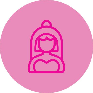 Kadın avatar. Web simgesi basit illüstrasyon