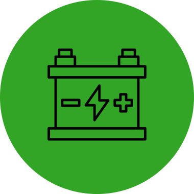 Moda Biçimli Batarya Simgesi İzole Arkaplan