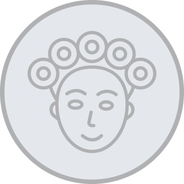 Bir çiçekle kadın yüzünün vektör illüstrasyonu