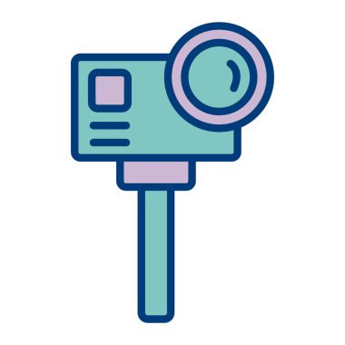 Büyütme cam ikon vektörü. İnce çizgi işareti. renk kontur sembolü resimlemesi