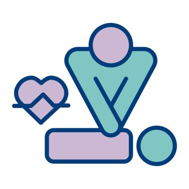 Kalp ikonu vektör illüstrasyonlu adam