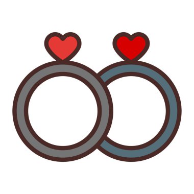 Halkalar ağ simgesi, vektör illüstrasyonu