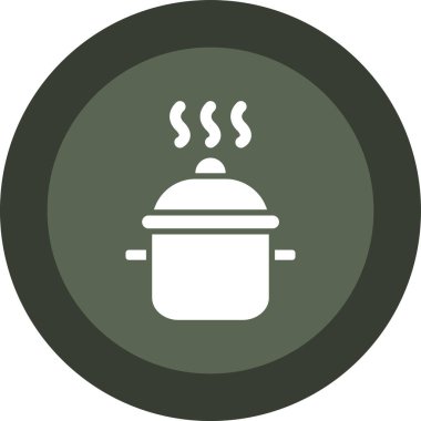 Yemek pişirme vektörü ikonu. biçim iki renkli düz sembol, gri ve cyan renkler, yuvarlak açılar, beyaz arkaplan.