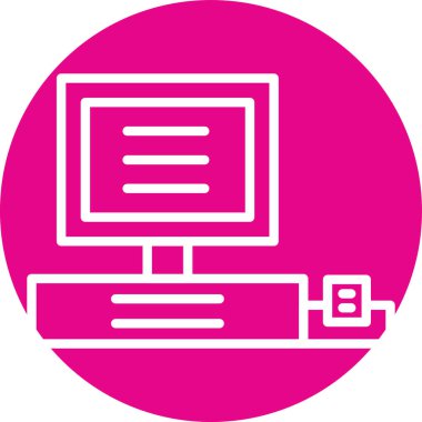 Bilgisayar. Web simgesi vektör illüstrasyonu