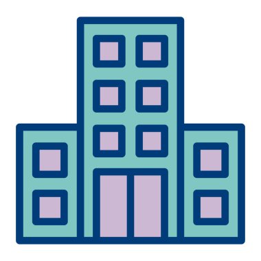 Bina. Web simgesi basit illüstrasyon