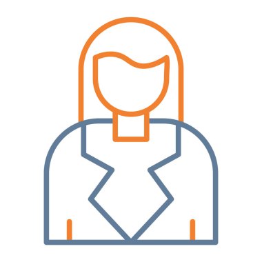 Çizgi biçimi simgesi olan kadın avatarı