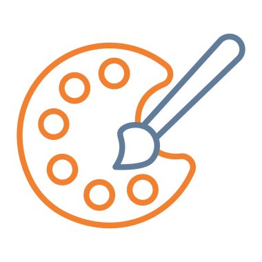 boya fırçası ikonu. Çember hatlarının ince çizgisi. vektör ağı